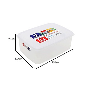 Combo 02 Hộp nhựa Nakaya 3L bảo quản thức ăn trong tủ lạnh, có nắp mềm - Hàng nội địa Nhật Bản