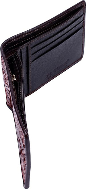 Ví Nam Da Cá Sấu Huy Hoàng HT2220 (12.5 x 10 cm) - Nâu Đất