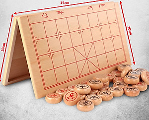 [GỖ TỰ NHIÊN CAO CẤP] Bộ cờ tướng gỗ sồi cao cấp kích thước 40 x 35cm, Bộ cờ tướng cao cấp khắc nét tinh xảo có bàn là hộp đựng gấp gọn - Hàng chính hãng D Danido