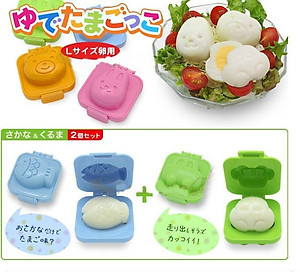 Bộ 2 khuôn ép làm cơm làm bánh cho bé Kokubo Nhật Bản tặng 2 zipper 10cm