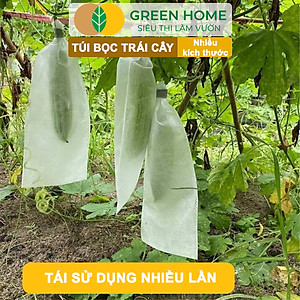 100 Túi Bọc Hoa Quả GreenHome, Ổi Bưởi Xoài Na Mướp (Có Nút Cài), Sử Dụng 3-5 Năm, Nhiều Kích Thước