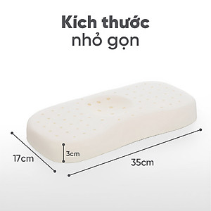 Gối nằm cao su thiên nhiên em bé Liên Á Oval + Kèm áo gối cùng kích thước .