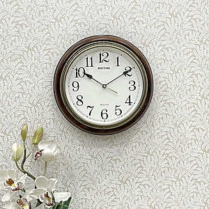 Đồng hồ Rhythm CMH722CR06 Kt 32.0 x 7.0cm, 1.15kg Vỏ gỗ. Dùng Pin.