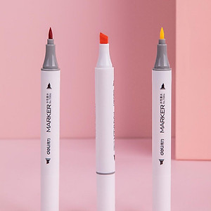 Bút màu marker kèm giấy thử màu thân tròn một đầu Deli - Marker hộp nhựa - 12/ 24/ 36/ 48/ 60 Màu -  70804
