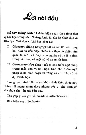 Sổ Tay Tiếng Anh Lớp 11 (2021)