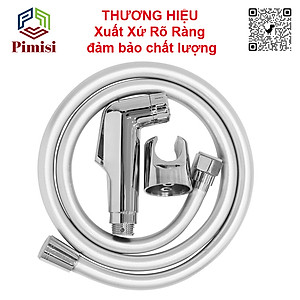 Vòi Xịt Bồn Cầu Vệ Sinh Phòng Tắm Pimisi PVX-206 Chịu Áp Lực Nước Lớn Như Chung Cư, Nhà Cao Tầng Hay Máy Tăng Áp Mạ Màu Inox, Với Tay Xịt Toilet WC Chìm Chống Gãy - Bể - Vỡ Và Dây Nhựa Dẻo Cao Cấp - Mềm - Trơn Bề Mặt | Hàng Chính Hãng