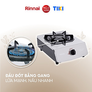 Bếp gas dương Rinnai RV-MC15S mặt bếp inox và kiềng bếp men - Hàng chính hãng.