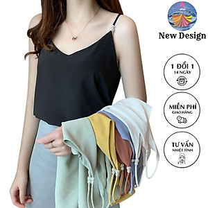 Áo 2 Dây Nữ New  Design Đính Ngọc Trai Mẫu Mới, Lụa Satin Mịn Mát, Phong Cách Vintage Trẻ Trung, Áo Có Nhiều Màu Và Đủ Size AO0004