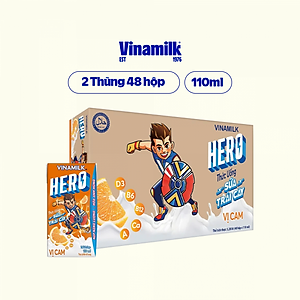 Thức uống sữa trái cây vị cam Vinamilk Hero - Thùng 48 hộp 110ml