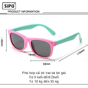 [Kèm Video] Mắt Kính Trẻ Em SiPU Chính Hãng Cao Cấp MK02 Chống UV400 + Chống gãy - Bé Trai Bé Gái (Kèm Hộp Ô Tô)