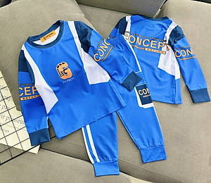 Đồ bộ bé trai, Bộ ngủ dài tay cho bé trai hình thể thao Siêu nhân từ 12-40kg chất thun lạnh mềm mịn mát