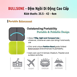 Đệm ngồi di động cao cấp Bullsone - Hàng chính hãng
