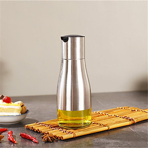 Chai rót nước mắm thủy tinh bọc inox 320ml VANDO phụ kiện nhà bếp
