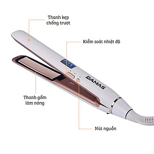 Máy Uốn Tóc, Máy Ép Tóc, Duỗi Tóc Đa Năng Kiểu Hàn Quốc DAMAS DH6120 - Thiết kế với 4 mức nhiệt tùy chỉnh phù hợp với nhiều loại tóc khác nhau giúp duỗi thẳng, làm xoăn tóc chuẩn Salon ngay tại nhà mà không cần phải ra cửa tiệm - Hàng Chính Hãng