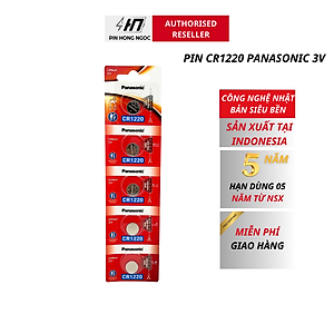 Vỉ 5 Viên Pin CR1220 ( CR 1220/5BE x 1 Vỉ ) Lithium 3V Panasonic - Hàng Chính Hãng
