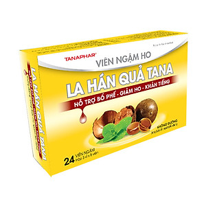Viên ngậm giảm ho - bổ phế - LA HÁN QUẢ TANA - Hộp 24 viên (mẫu mới) - KHÔNG ĐƯỜNG