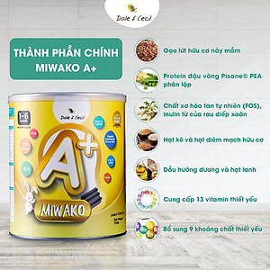 (Date mới) Sữa Hữu Cơ Miwako A+ Hộp 700g Vị Vani Nhập Khẩu Malaysia, Sữa Hạt Organic Dinh Dưỡng Phát Triển Trí Não & Chiều Cao Cho Bé Từ 1-6 Tuổi Vị Ngọt Thanh Dễ Uống