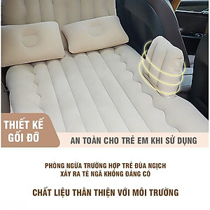 Giường hơi ô tô cao cấp - Đệm hơi ô tô chân rời bao gồm bơm điện, gối, miếng vá dự phòng