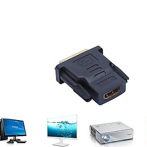 Đầu Chuyển Đổi HDMI Sang DVI 20124 Đầu chuyển đổi DVI-D (24+1) cổng đực sang HDMI cổng cái  (màu đen) Đầu chuyển đổi  HDMI cái sang DVI 24+1 đực - Hàng Nhập Khẩu