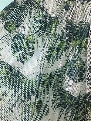 Võng lưới Ban Mai in sọc chiếc lá cán gỗ 50cm