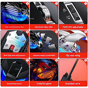 Chuột cơ gaming led RGB 7200DPI G10 mechanical Gaming mouse Esport cho máy tính laptop