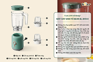Máy Xay Sinh Tố Đa Năng BEAR BL-B10V2 Gồm 3 Cối Dung Tích 1.2 Lít Công Suất 300 W - Hàng Chính Hãng