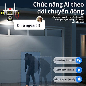 Camera Yoosee 3 Mắt Máy Bay Độc Lập Siêu Sắc Nét, Đêm Có Màu, Đàm Thoại Hai Chiều, Chống Nước Nhựa IP66, Hàng Nhập Khẩu