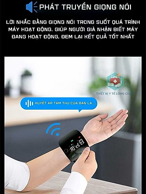 Máy đo huyết áp cổ tay , đọc kết quả tiếng việt, cảnh báo huyết áp theo màu sắc, đo chính xác kết quả, pin sạc usb