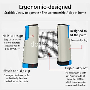 Combo 2 Vợt Bóng Bàn Tặng Kèm 3 Quả Bóng Bàn + Kẹp Trụ Lưới Bóng Bàn Rút Gọn Nhựa ABS 1,7m Chính Hãng dododios