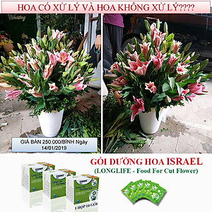 GÓI DƯỠNG HOA TƯƠI LONGLIFE CỦA ISRAEL (COMBO 30 GÓI), GIỮ HOA TƯƠI LÂU GẤP 2 LẦN VÀ 14 NGÀY KHÔNG THAY NƯỚC MỚI