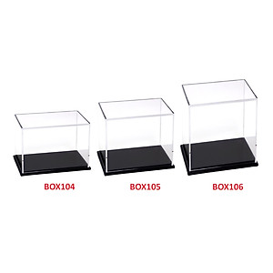 Hộp mica Enter BOX105 10x20x15cm mica dày 2mm, đế đen 5mmx2 chữ nhật nằm, Hộp trưng bày mô hình, Hộp mica trong chống bụi