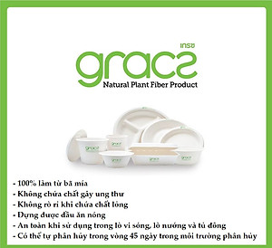 Combo 50 cái Hộp kèm nắp bã mía Thái Lan 350ml - thương hiệu Gracz