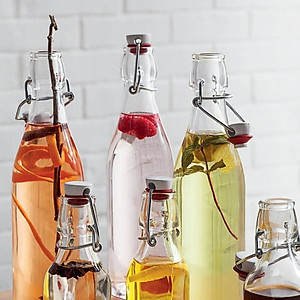 Chai thủy tinh nắp cài Bormioli Rocco Oxford 1L – Kín hơi tuyệt đối, đựng mật ong – đồ uống – Hàng nhập Italy