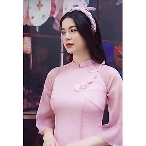 Áo Dài Cách Tân Đính Hoa Ngực Thiết Kế Chính Hãng Nguyễn Phan, Áo Dài Nữ 4 Tà Tay Loe Nữ Tính
