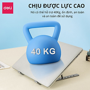 Giá Đỡ Laptop Hợp Kim Nhôm Cao Cấp Gấp Gọn Kèm Túi Đựng, Giúp Tản Nhiệt Laptop, Macbook, Ipad, Máy Tính Xách Tay Vị Trí Điều Chỉnh Nhiều Góc Độ Deli VS780 - Chống Mỏi Cổ, Vai, Gáy - Hàng Chính Hãng