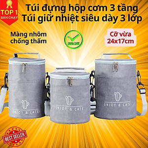 [LỰA CHỌN CHỈ TÚI CƠM HOẶC HỘP CƠM] Cặp Lồng Cơm 3 Tầng Giữ Nhiệt, Hộp Đựng Cơm Cắm Điện 3 Tầng Cao Cấp Văn Phòng Đựng Thức Ăn Chính Hãng D Danido