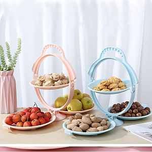 Khay Đĩa Mứt Gấp Gọn Để Bàn - Tích Hợp 3 đĩa Đựng Hoa Quả, Bánh Kẹo, Mứt Tết - Chất Liệu Nhựa ABS Cao Cấp  Chính Hãng MINIIN- Giao Màu Ngẫu Nhiên