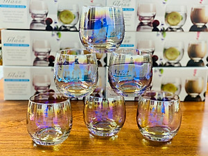 BỘ 6 CỐC THỦY TINH TRÒN CAO CẤP DÙNG UỐNG NƯỚC SANG TRỌNG - VD96