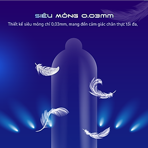 Bao cao su cao cấp OZO Feelex Invisible Cool - Hộp 10 bcs