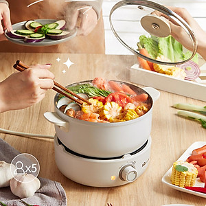 Nồi Điện Đa Năng BEAR SB-NL25L - Đế Rời Đun Sôi Siêu Nhanh Chiên Xào Hấp Dung Tích 2.5 Lít Công Suất 1000 W - Hàng Chính Hãng