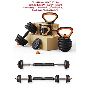 Bộ Tạ Tay (6 in 1) Composite FED Kết hợp tạ đẩy(20 kg)Đa Năng Cao cấp --- hàng chính hãng.