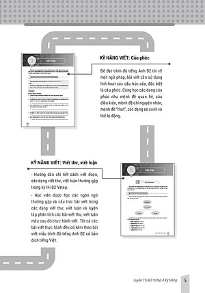 Combo 2 sách luyện thi B2 Vstep: Sách luyện thi B2 Vstep 4 kỹ năng và sách 30 đề thi viết luận tiếng Anh B1, B2 Vstep