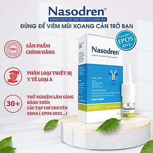 [MUA 1 TẶNG 1] Xịt giảm nhanh Viêm Xoang NASODREN - Giúp hỗ trợ chữa trị và cải thiện ngay tình trạng ngạt mũi, viêm mũi dị ứng, đau nhức đầu do Xoang cấp và mãn tính - hiệu quả cao, tiết kiệm chi phí - 100% thảo dược tự nhiên