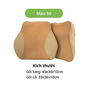Gối tựa đầu xe ô tô cao su non, gối tựa lưng ô tô cao cấp kê cổ tựa lưng ghế ô tô, massage vai gáy phụ kiện xe hơi Tâm Luân