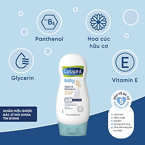 Sữa Tắm Gội Cho Bé Cetaphil Baby Wash & Shampoo With Organic Calendula 230ml