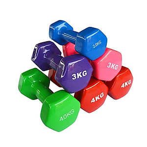 Tạ Tay 4kg Bọc Cao Su Lõi Thép Mã Vinsa Cao Cấp( 1 tạ)- Màu Ngẫu Nhiên