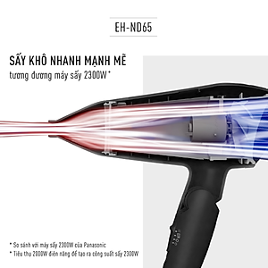 Máy sấy tóc Panasonic EH-ND65-K645 – Công suất tương đương 2300W – Sấy nóng lạnh – Đầu sấy tạo kiểu 11mm – Hàng chính hãng