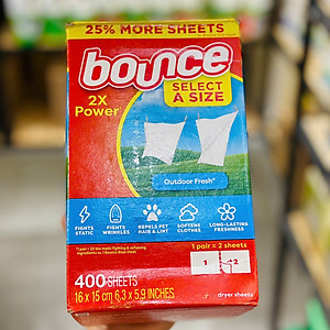LỐC GIẤY THƠM QUẦN ÁO BOUNCE 160x2 TỜ (TOTAL 320 SHEETS) CỦA MỸ 