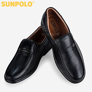 Giày Tây Nam Da Bò SUNPOLO SU3020D - Đen