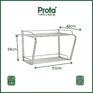 Kệ Lò Vi Sóng Inox Treo Tường Cao Cấp Loại Lớn Chắc Chắn Prota - PT-972